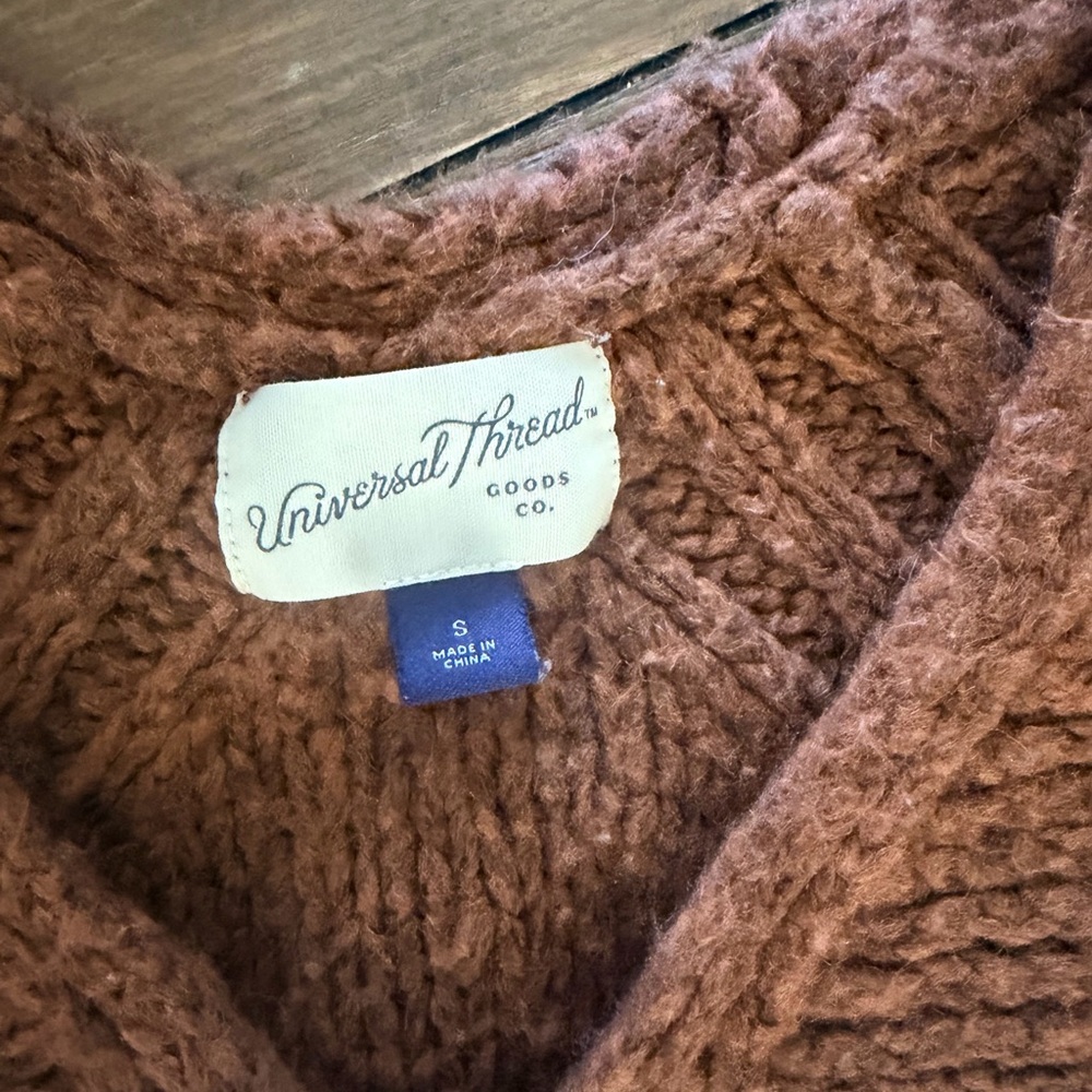 Universal Thread V-Neck Sweater in Rich Brown - Picture 2 of 2